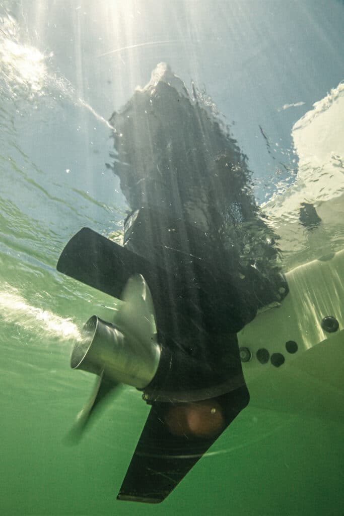 Mercury outboard underwater