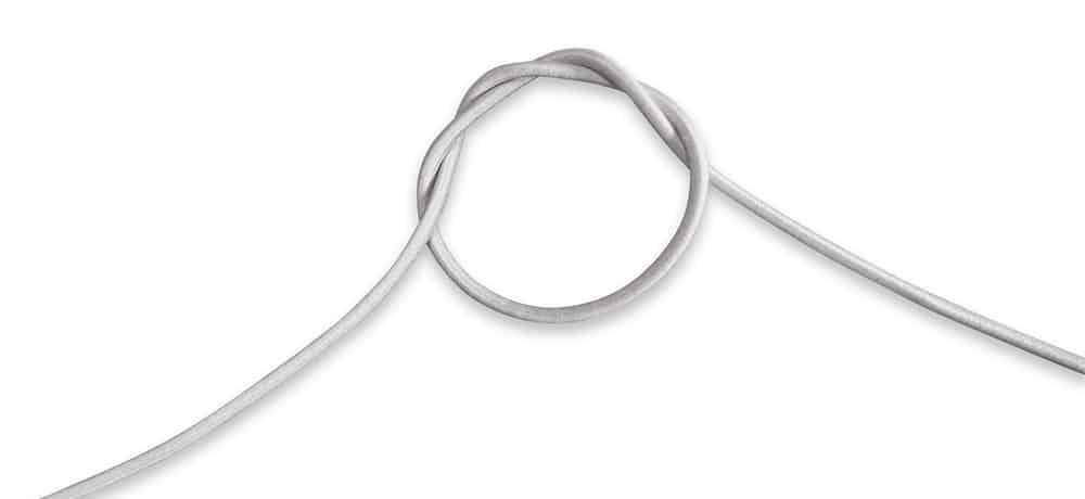 a cord tied in a lose double overhand knot