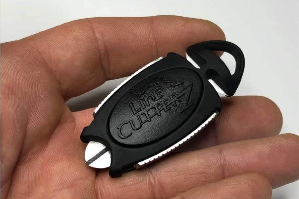 Cut line with the Line Cutterz Dual Hybrid Micro Scissor