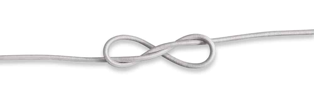 cord tied in a figure 8 knot