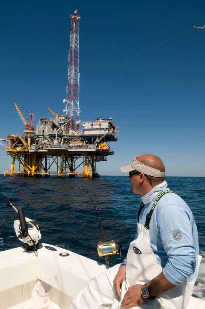 fishing near oil rig in Louisiana