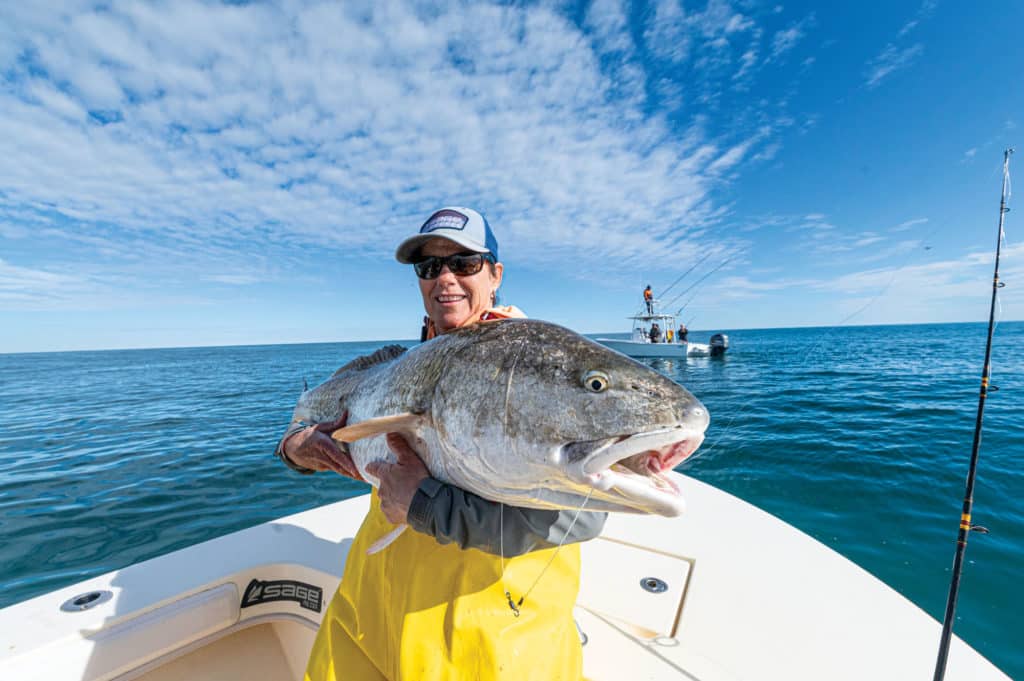 Large redfish on the boat