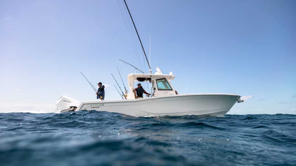 Fishermen out on a boat from Caymas Boats