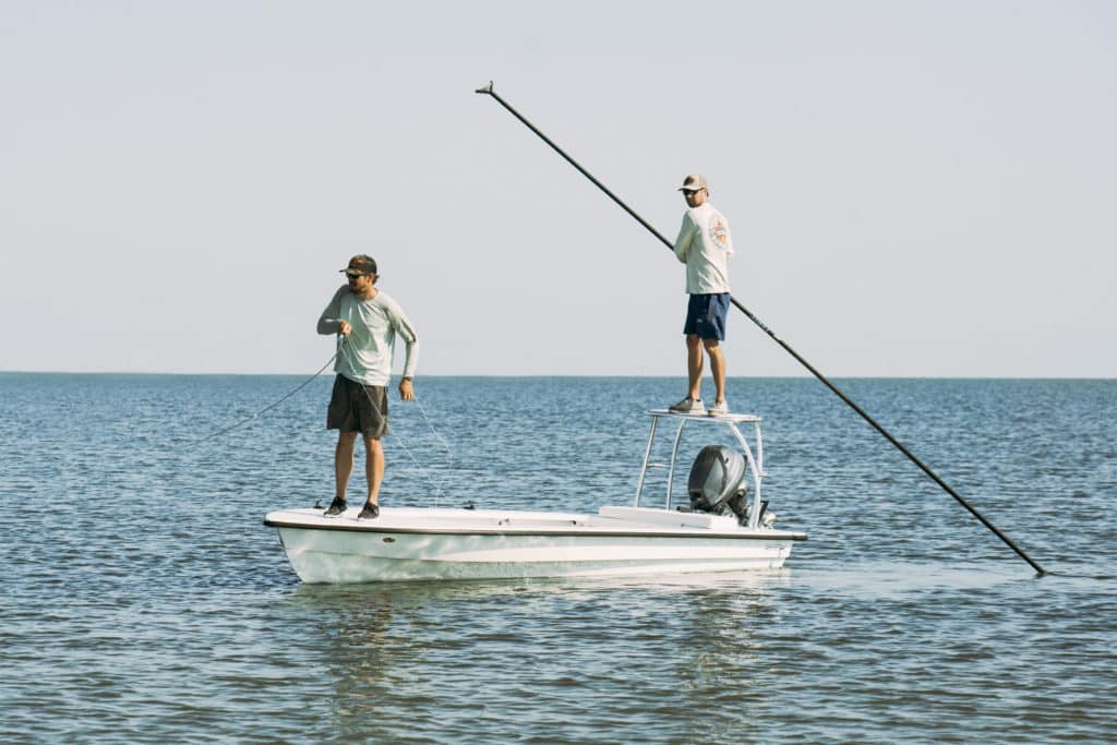 Hell's Bay Eldora poling the flats