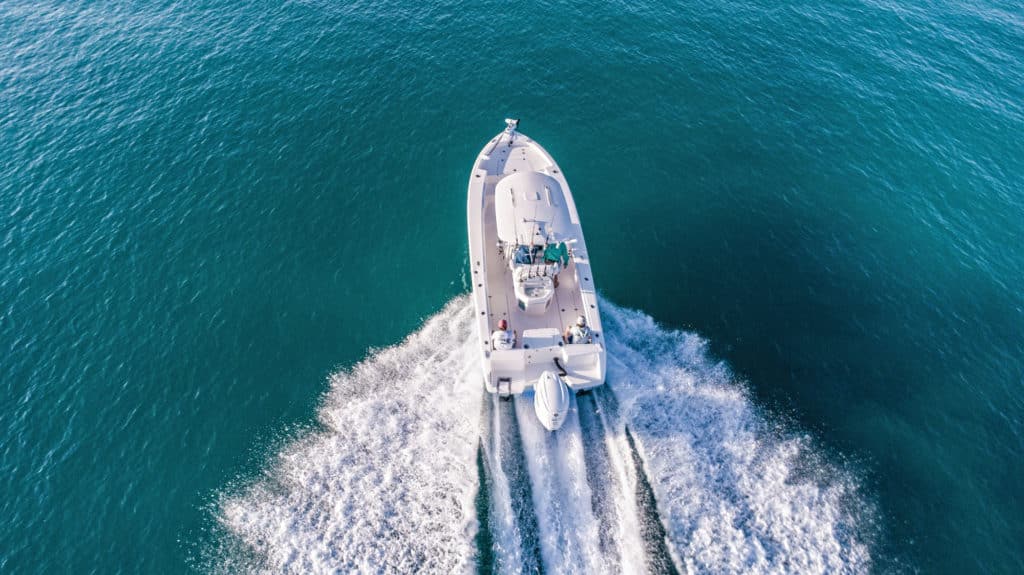 Fishing boat from overhead