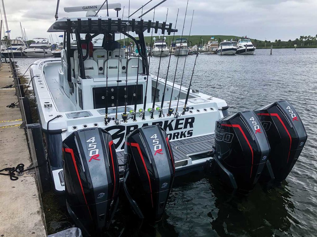 Barker 40 HPC transom outboards