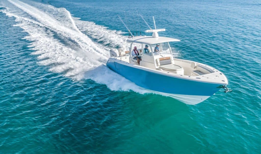 Cobia 350 CC running in blue water