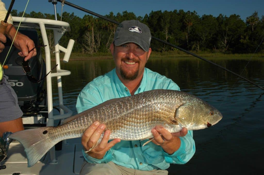 Redfish caught using a spoon fly