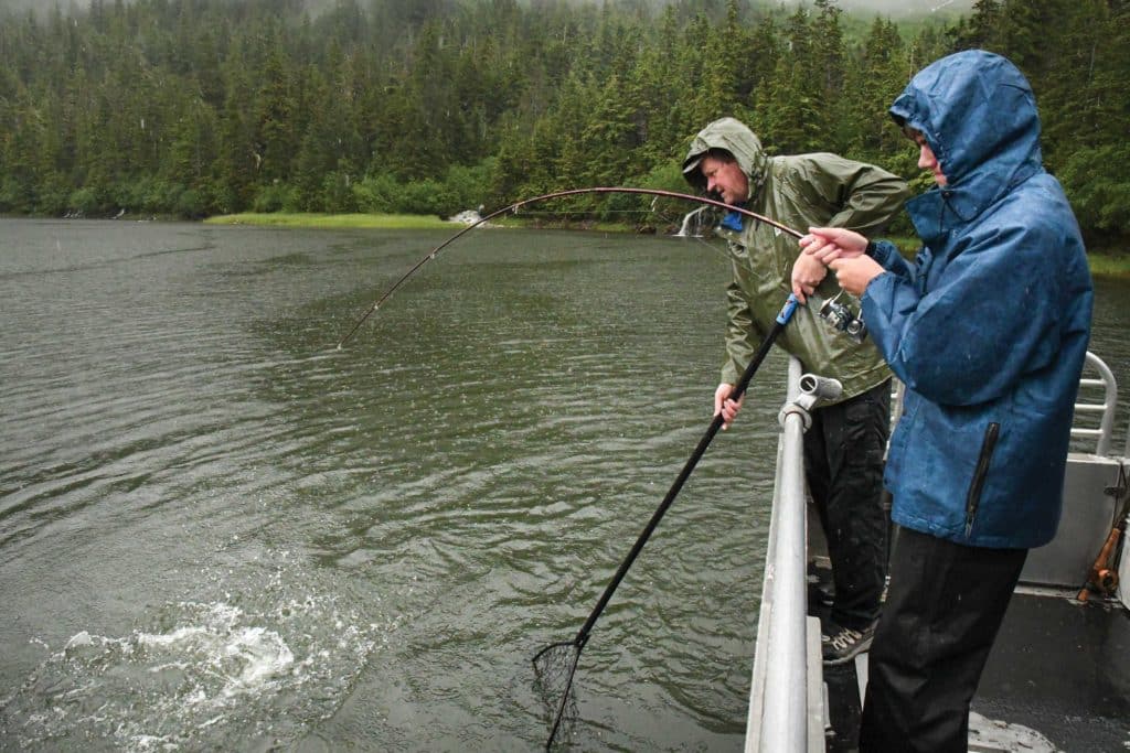 Salmon caught near the lodge