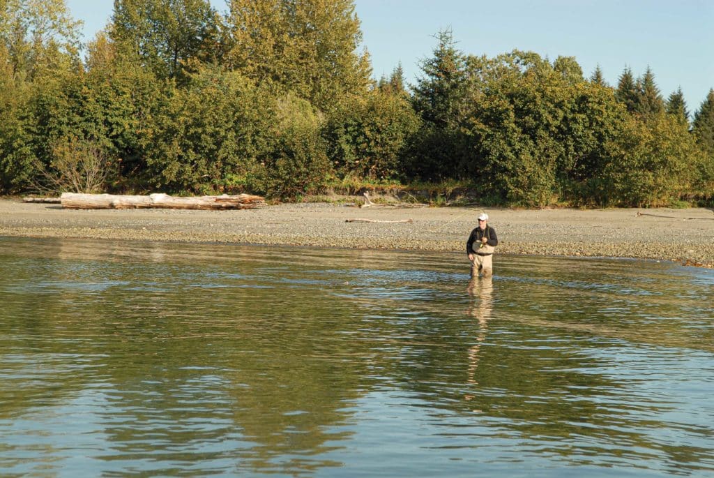 Targeting salmon at a river mouth