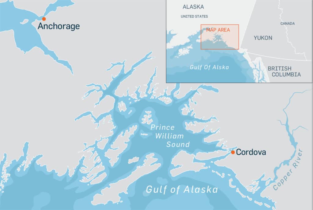 Fishing map of Alaska