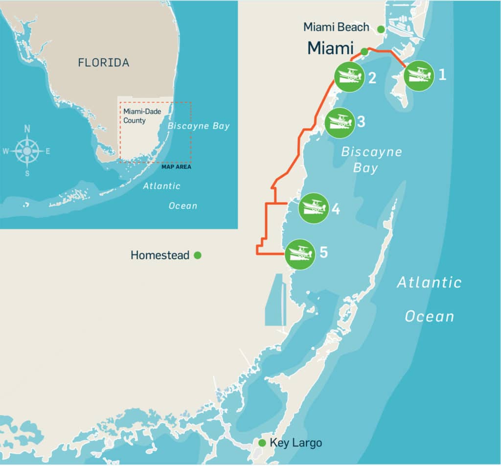 Map of Biscayne Bay boat ramps