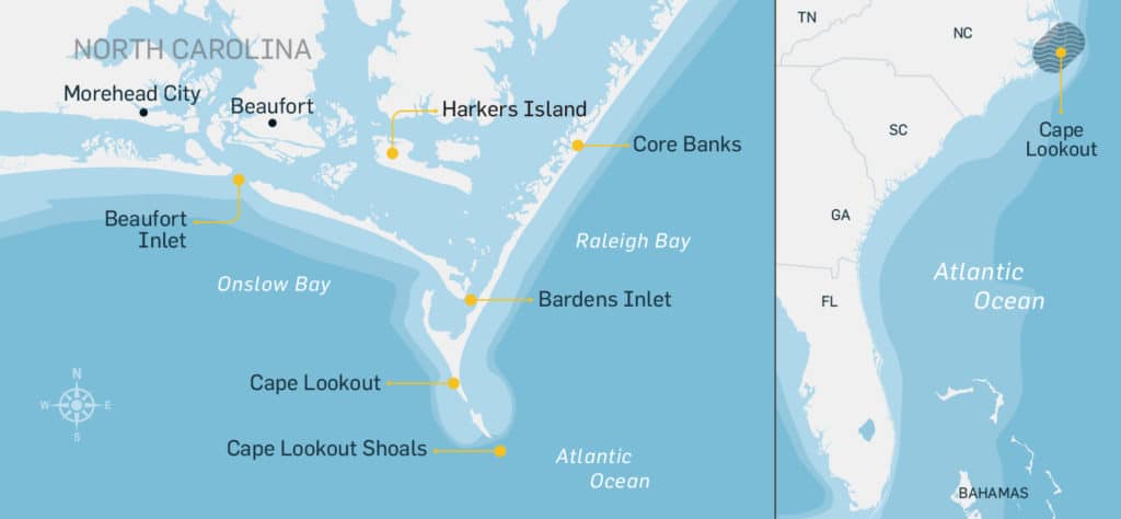 Fishing map of North Carolina