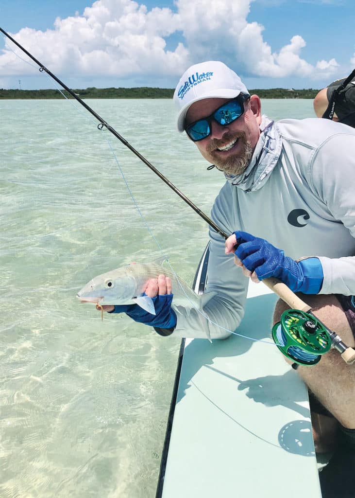 Scott Salyers holding a bonefish