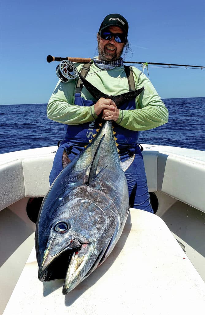 Large tuna caught on fly
