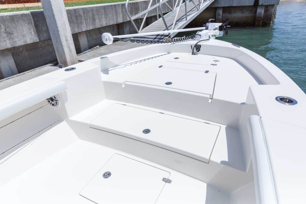 Casting platform in the bow of the Pathfinder 2700 Open