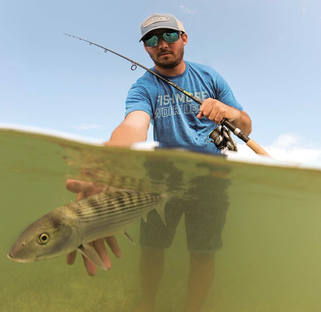 Bonefish caught using a medium-fast rod