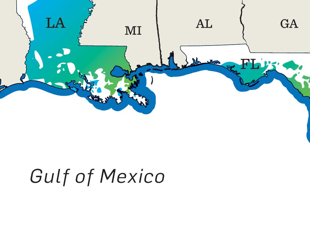 Gulf of Mexico mahi map