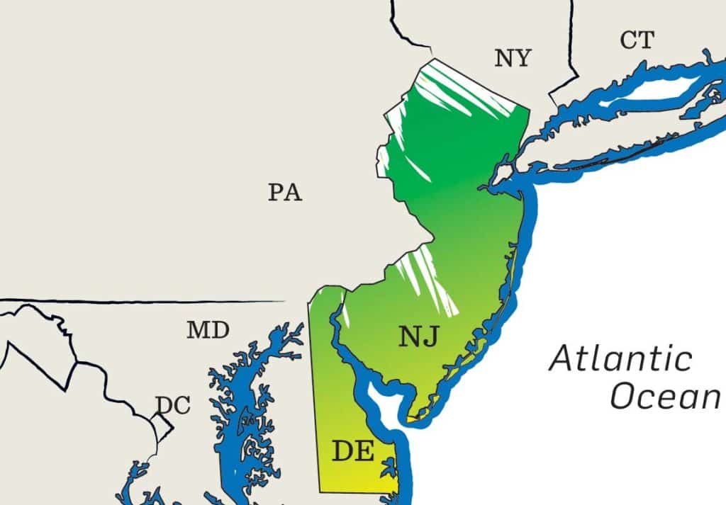 New Jersey mahi map