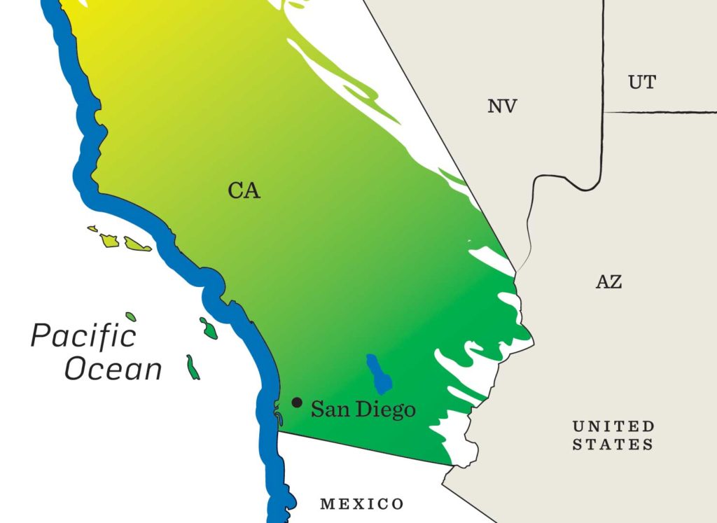 California mahi map