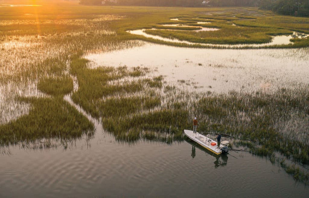 Cruising marshes in Louisiana for redfish