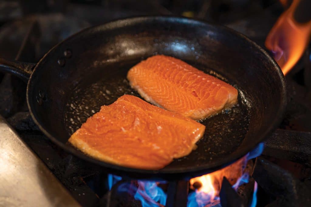 Pan-roasted char fillets