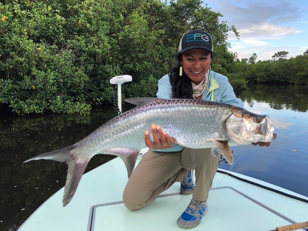 Large tarpon caught in urban waterway