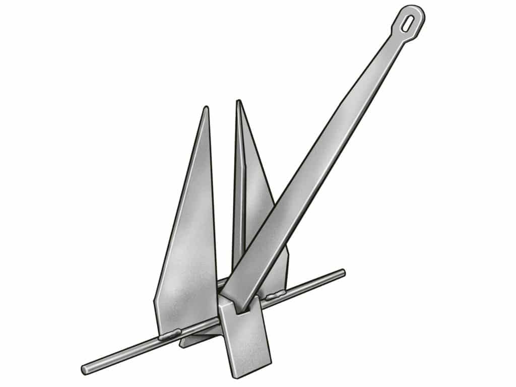 Fluke anchor used for anchoring while fishing