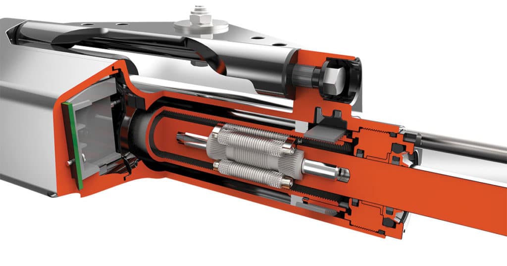 A cutaway view of the electric actuator