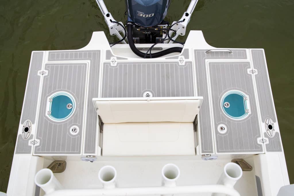 Parker 26 SH aft seat integrated into the deck