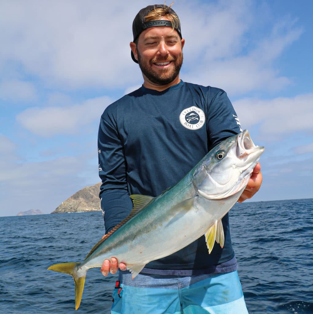 Nice yellowtail caught after finding fishing hole using VHF
