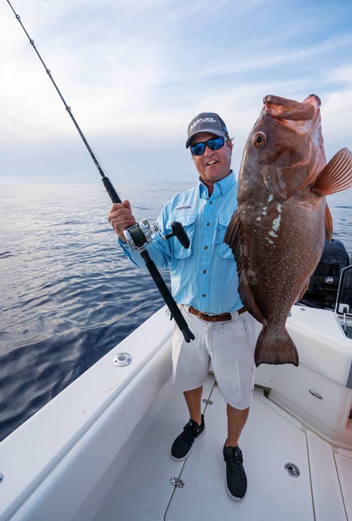 Red grouper caught on a wreck
