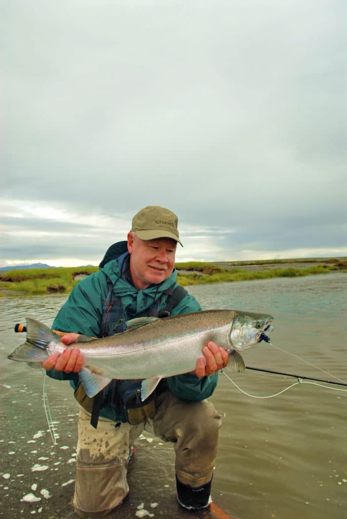 Large coho caught on fly tackle