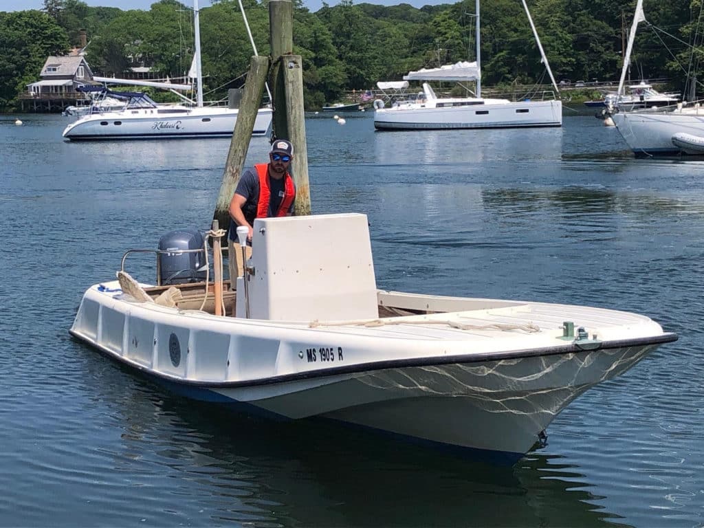 The #001 hull at the Marine Biological Lab in Massachusetts