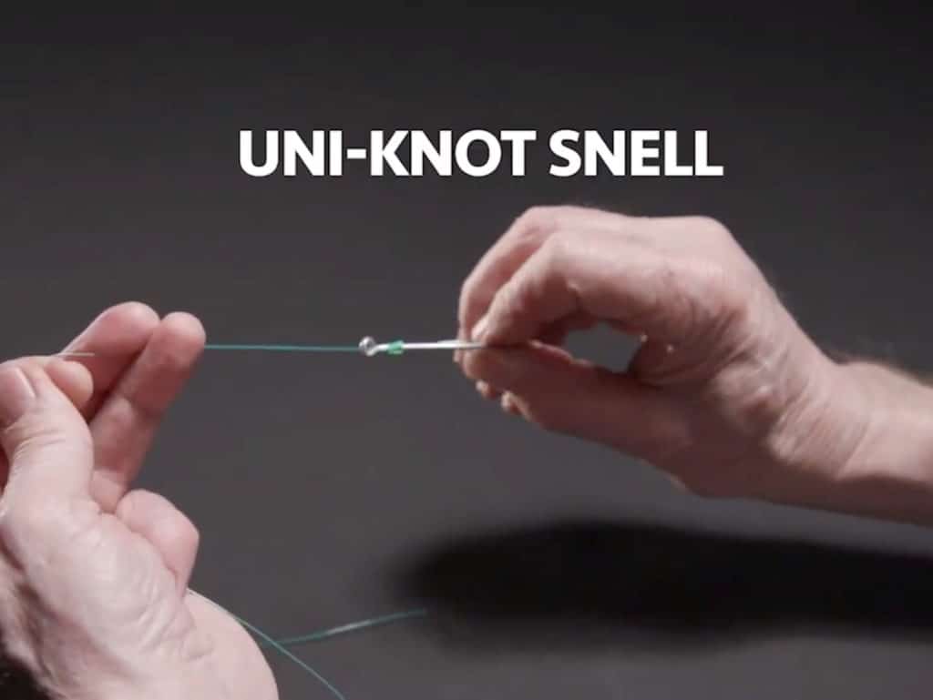 Uni-knot snelling a hook