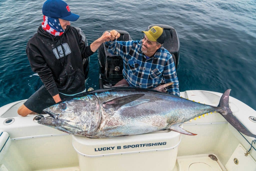 Large bluefin tuna on the boat
