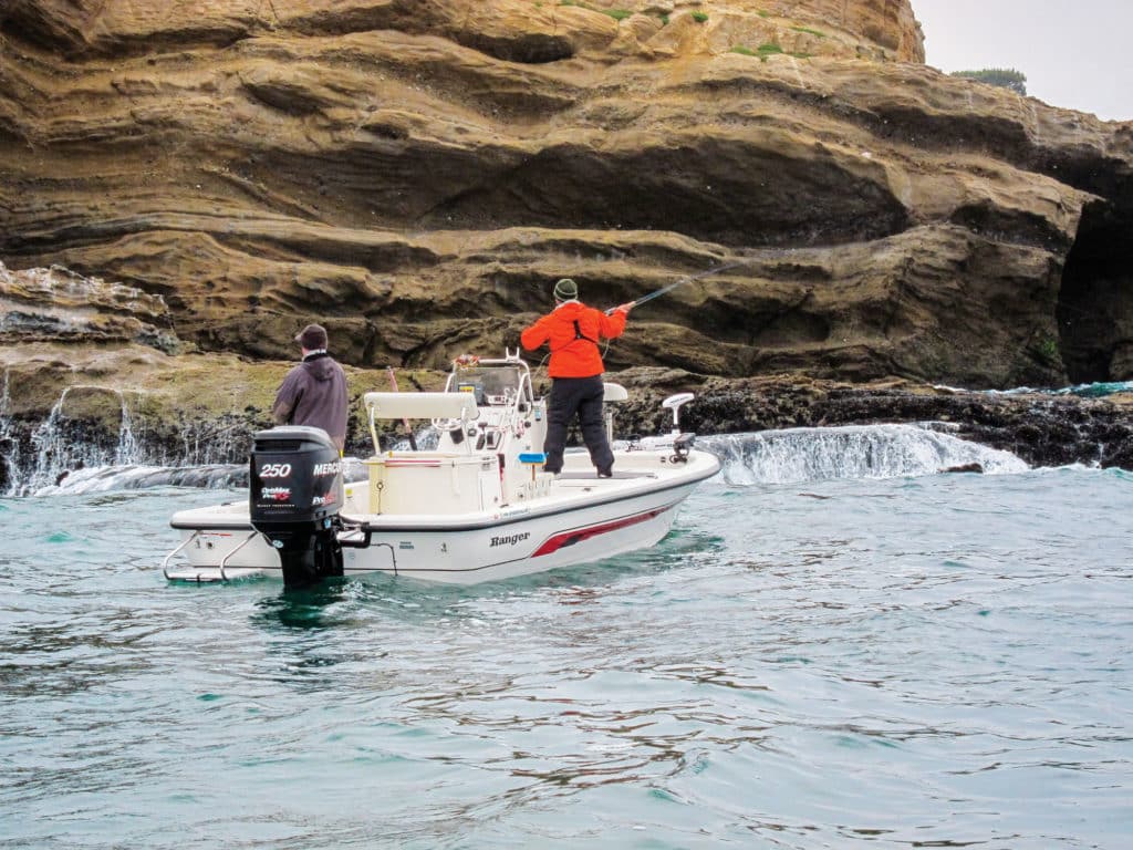 Fly fishing the rocky coast