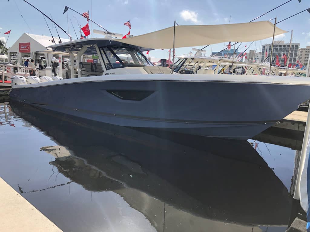 Pursuit S 428 at the dock in Fort Lauderdale