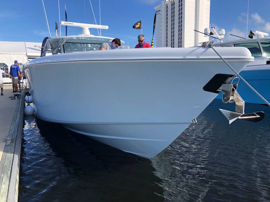 Yellowfin 54 Offshore at the dock