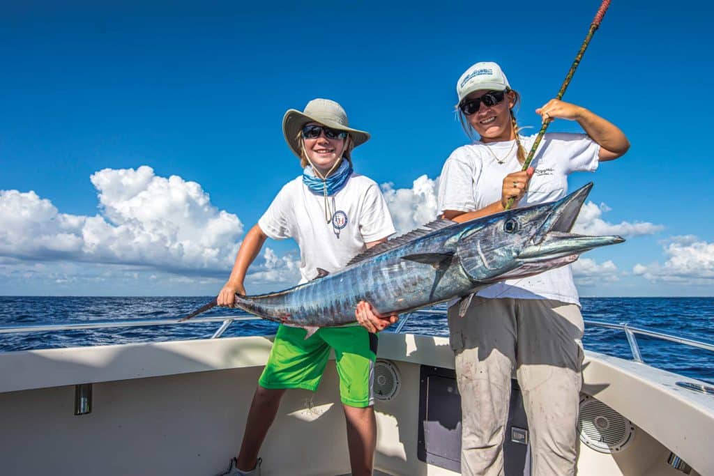 Nice wahoo gaffed on board