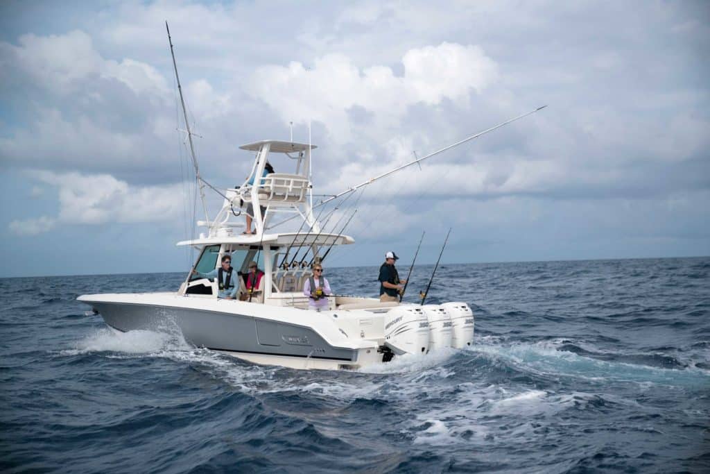 Boston Whaler 380 Outrage fishing offshore