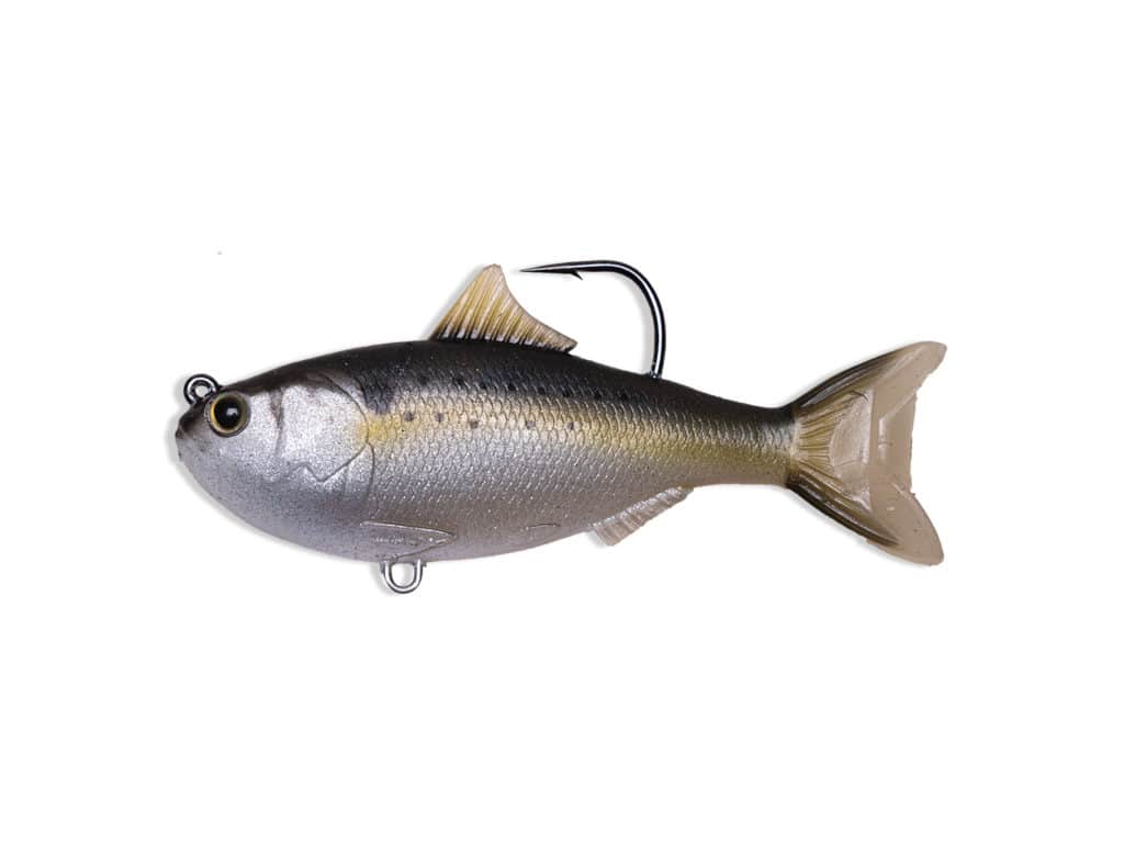 A realistic swimbait that mimics menhaden