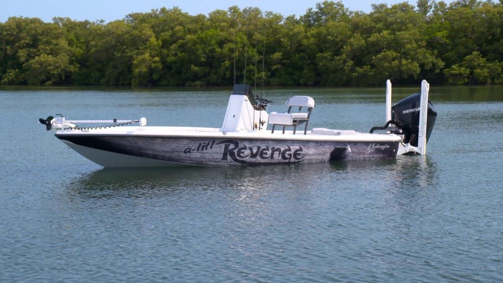 Yellowfin 21 Bay at anchor