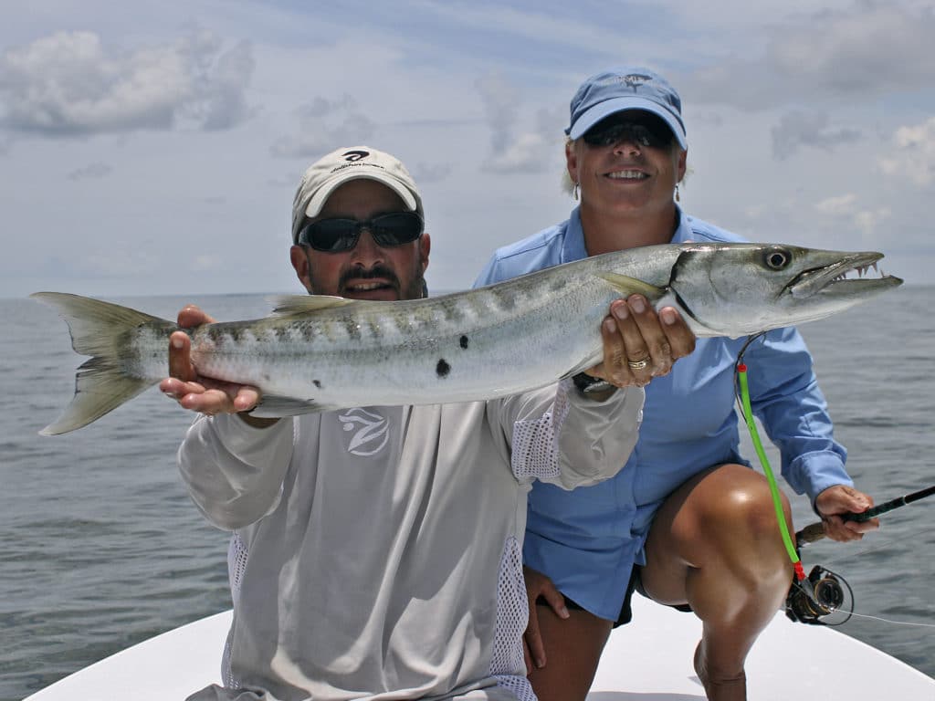 Tube lures are very effective on barracuda in shallow water.