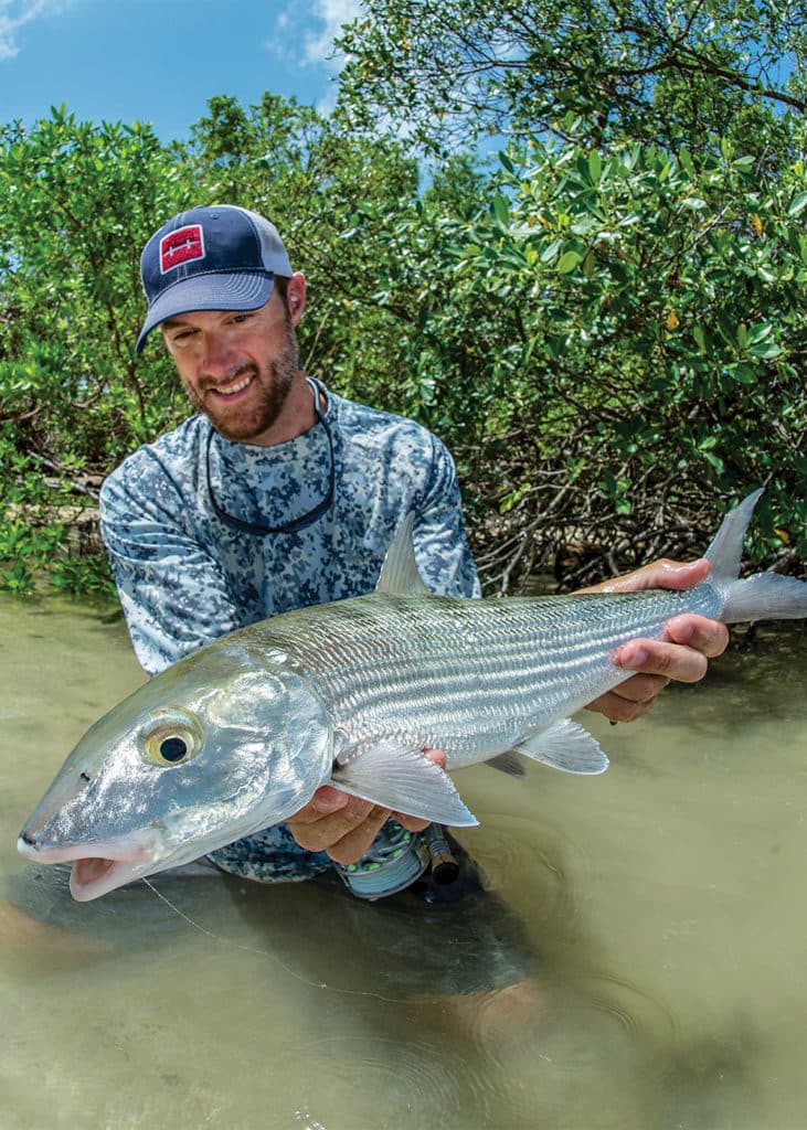 Bonefish caught in mangroves in Belize