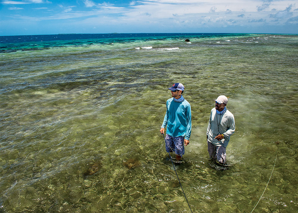 Wading flats in Belize