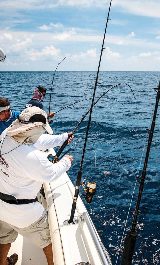 fishing from the boat cockpit