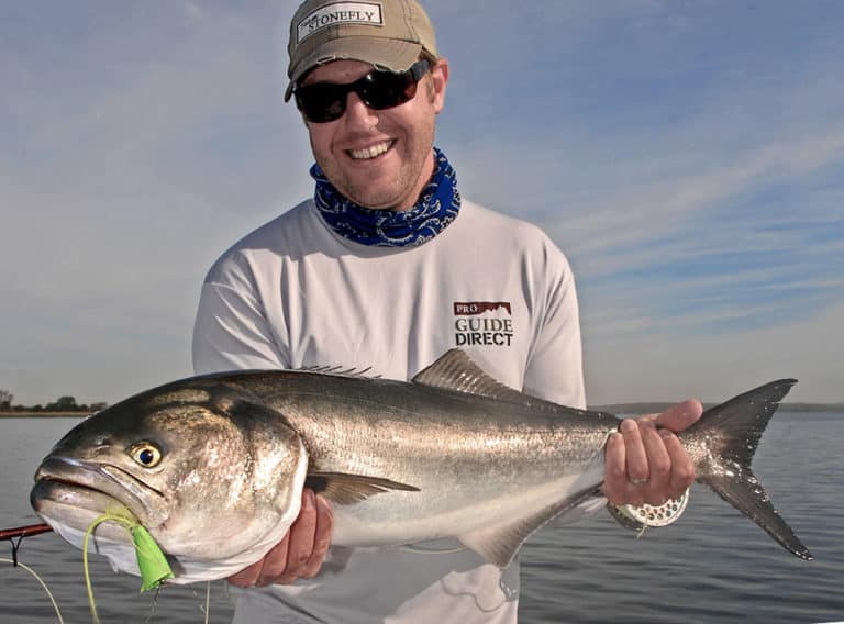 Catching a big bluefish