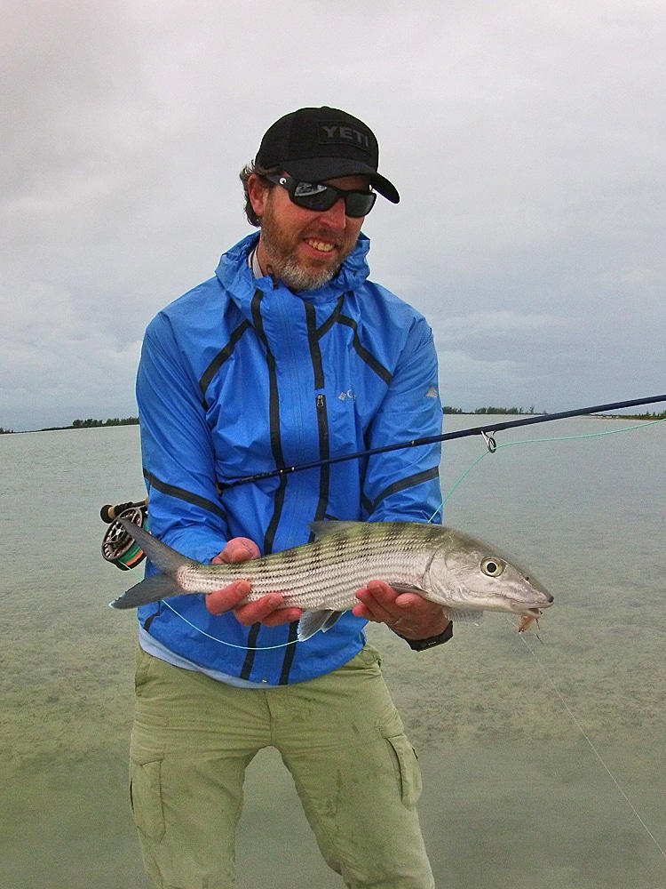 Tim Neville with a Bahamas bonefish caught on fly