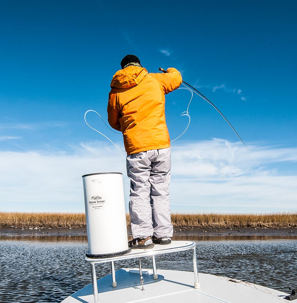 Stripping bucket helps prevent fly line tangles